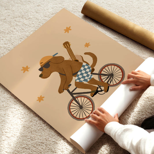Adventure Bike Dog Poster
