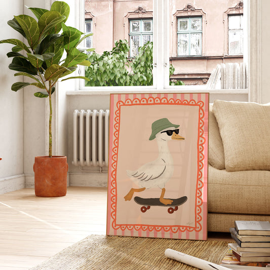 Goose Skateboarding Poster