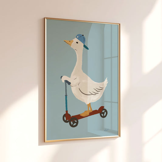 Goose Scooter Poster