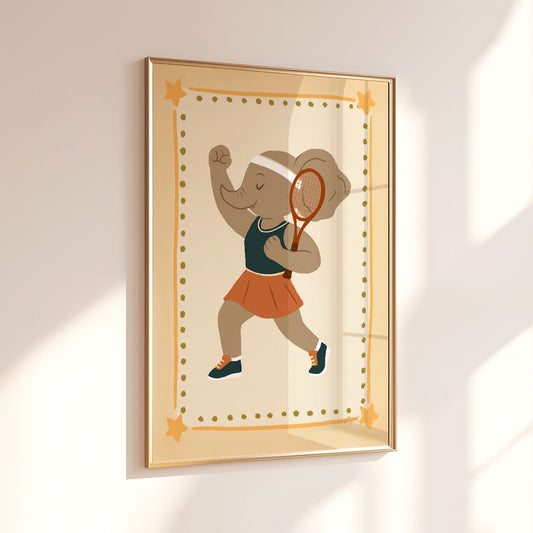 Tennis Champion Elephant Poster