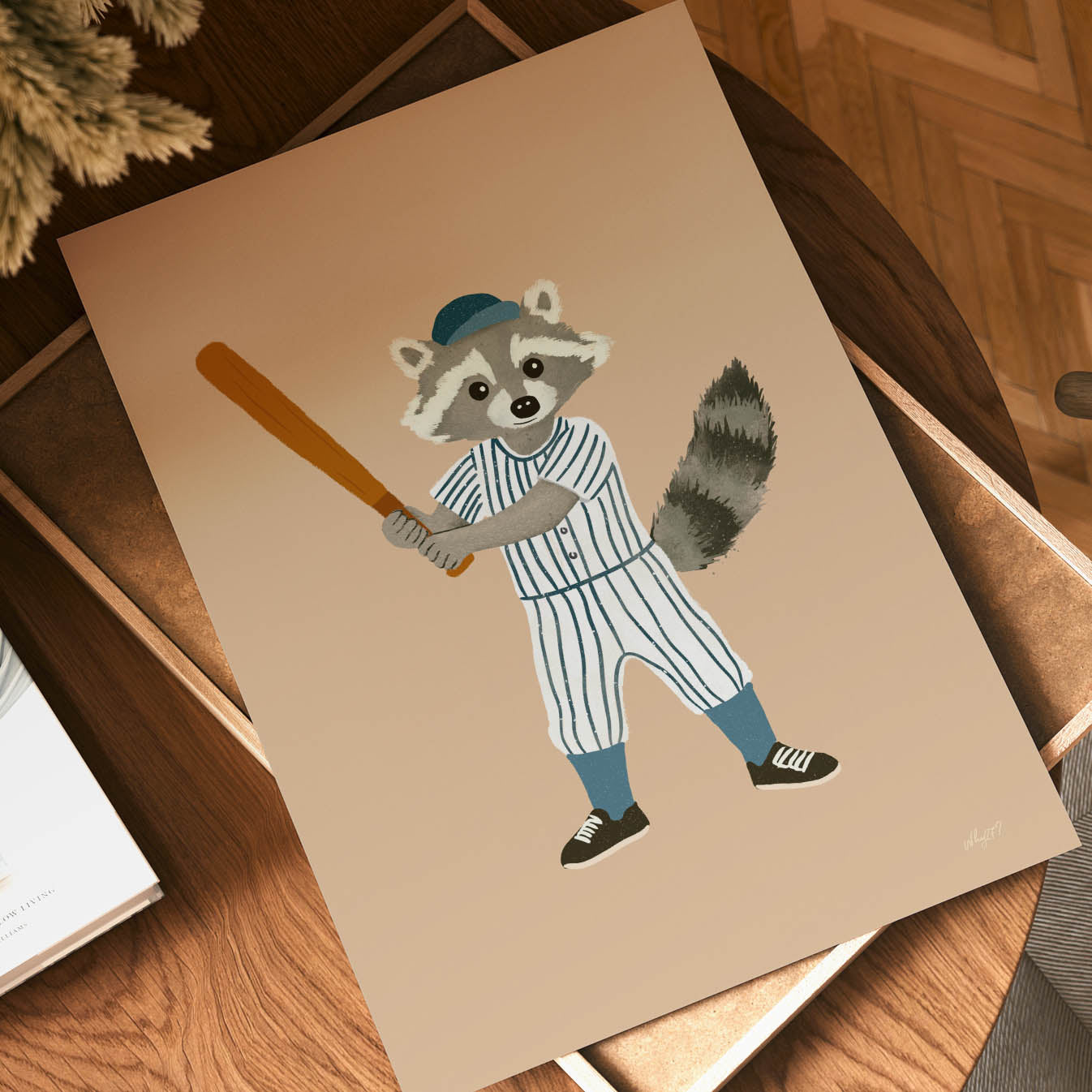 Big Hitter Raccoon Poster