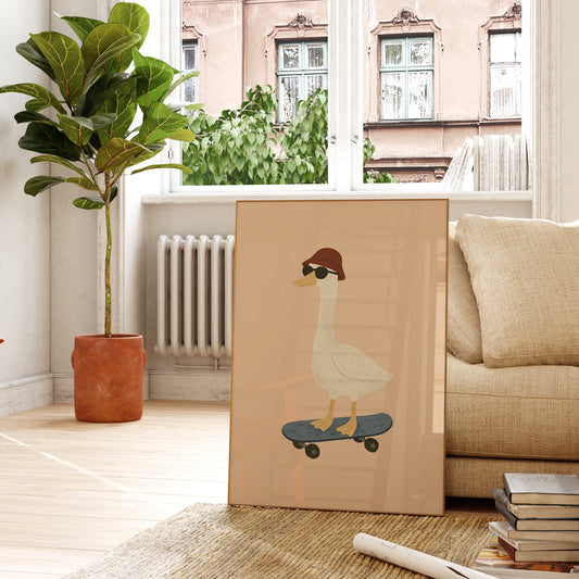 Goose Skateboarding Poster