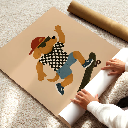 Cool Dog Skater Poster