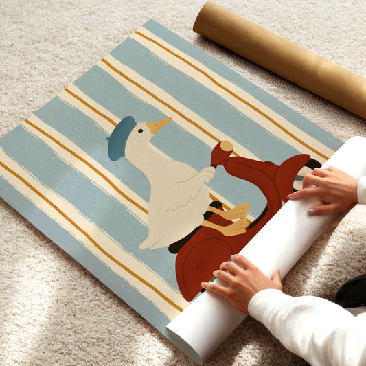 Vintage Scooter Goose Poster