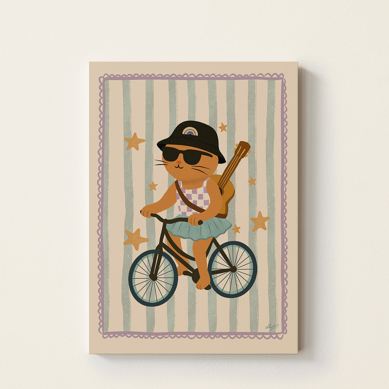 Cool Cat on Bike Poster