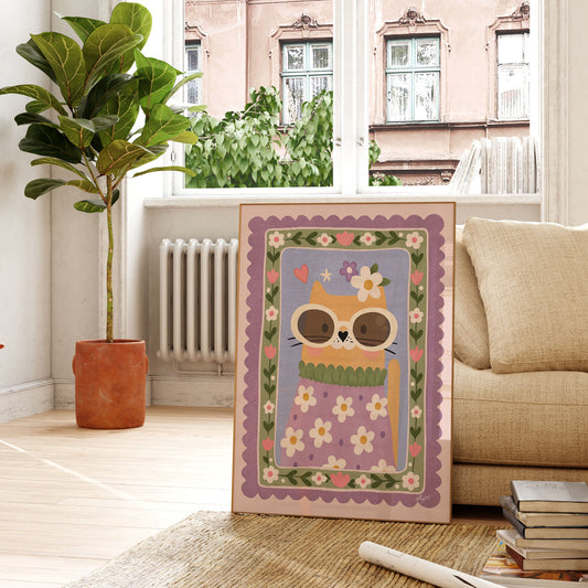 Flower Cat Poster