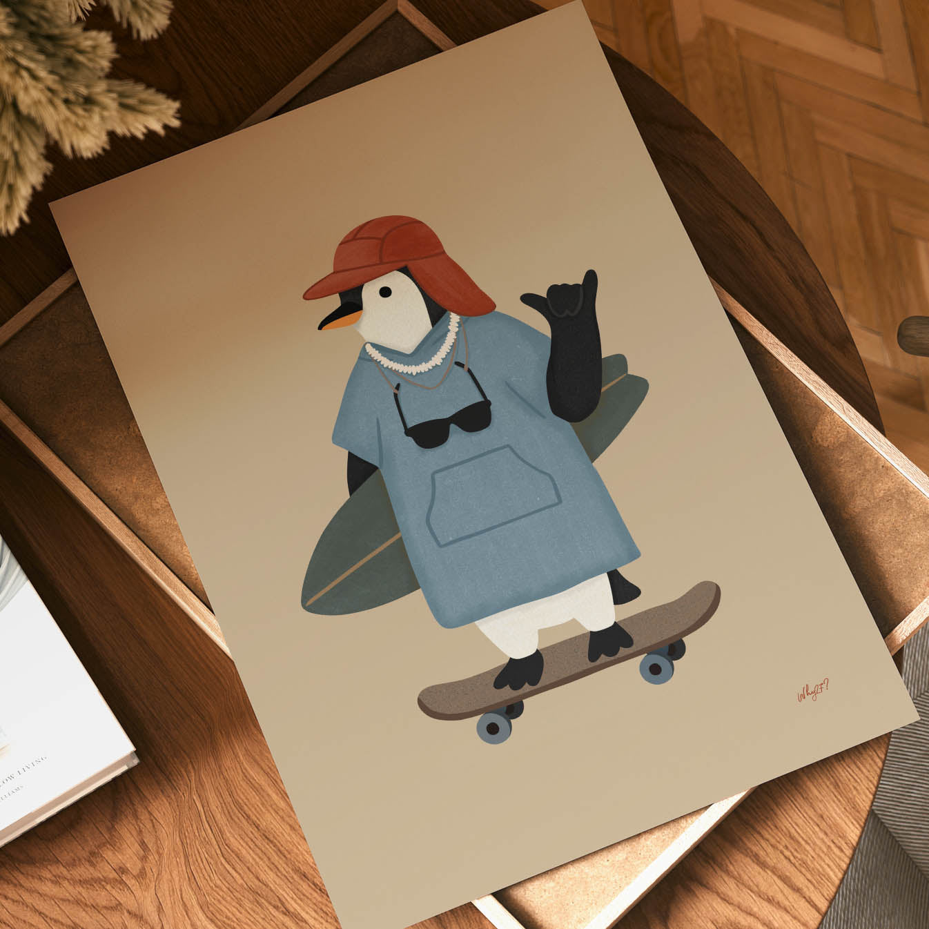 Surf Penguin Poster