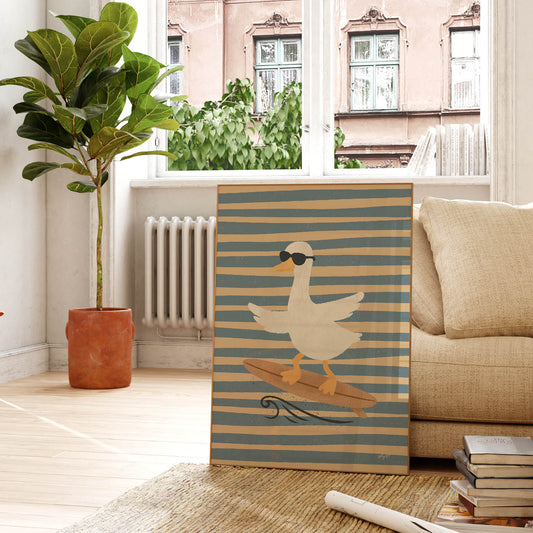 Wave Rider Duck Poster