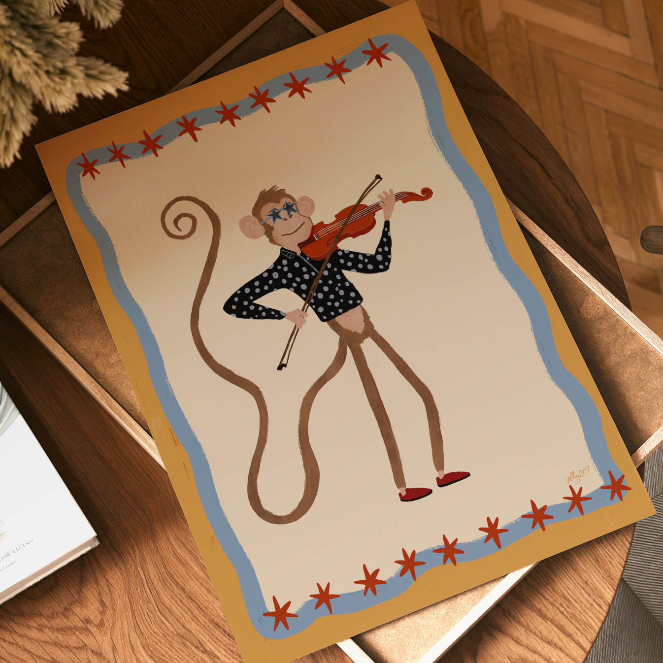 Little Violinist Monkey Poster
