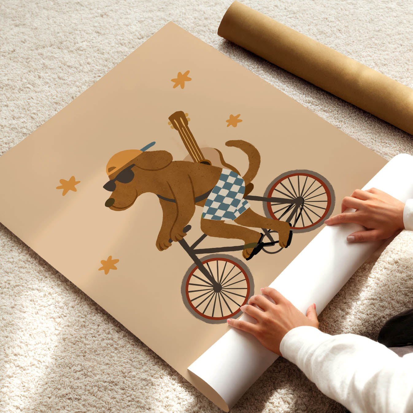 Adventure Bike Dog Poster