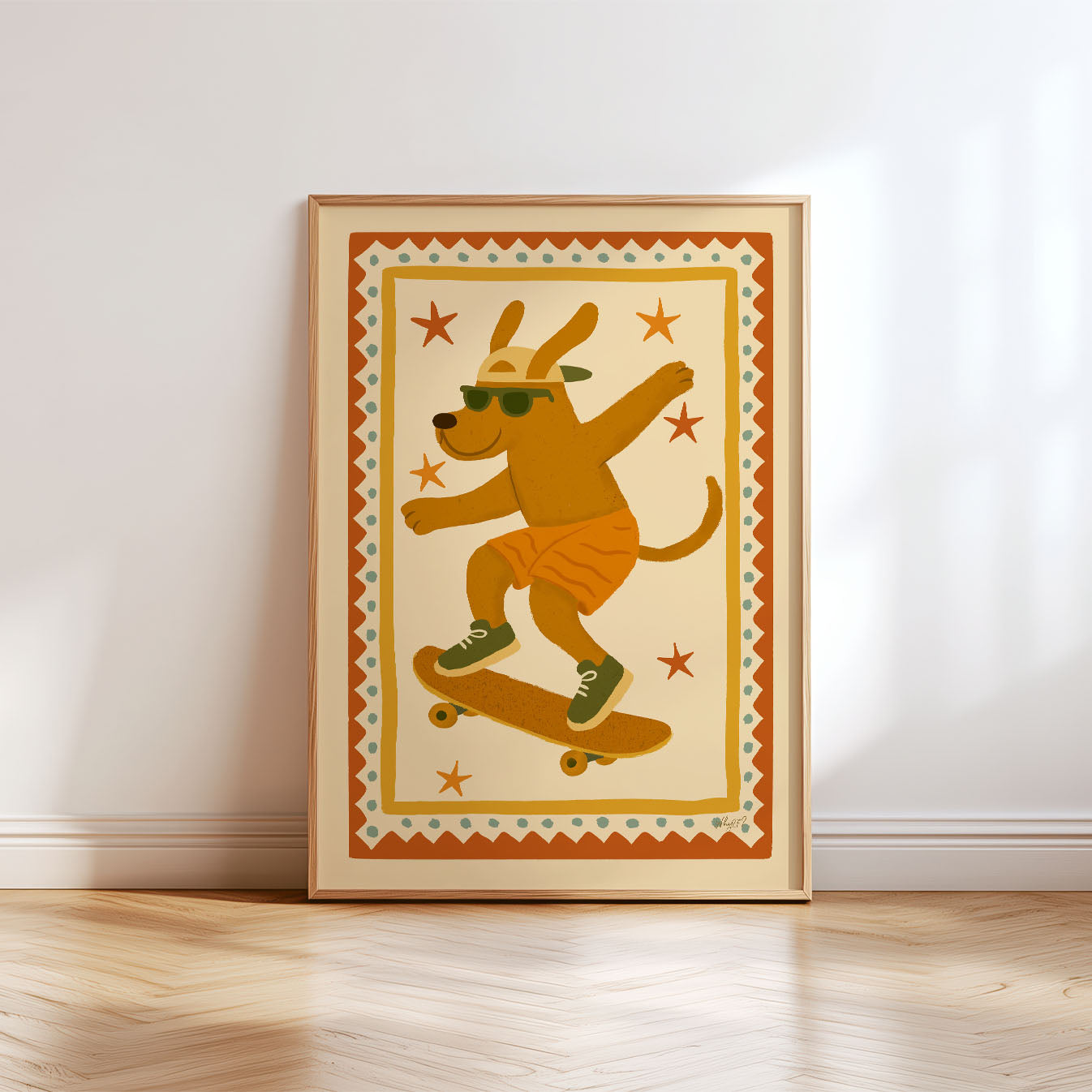 Cool Dog Skateboarding Poster