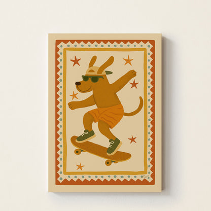 Cool Dog Skateboarding Poster