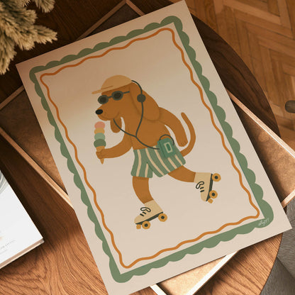 Summer Vibes Dog Poster