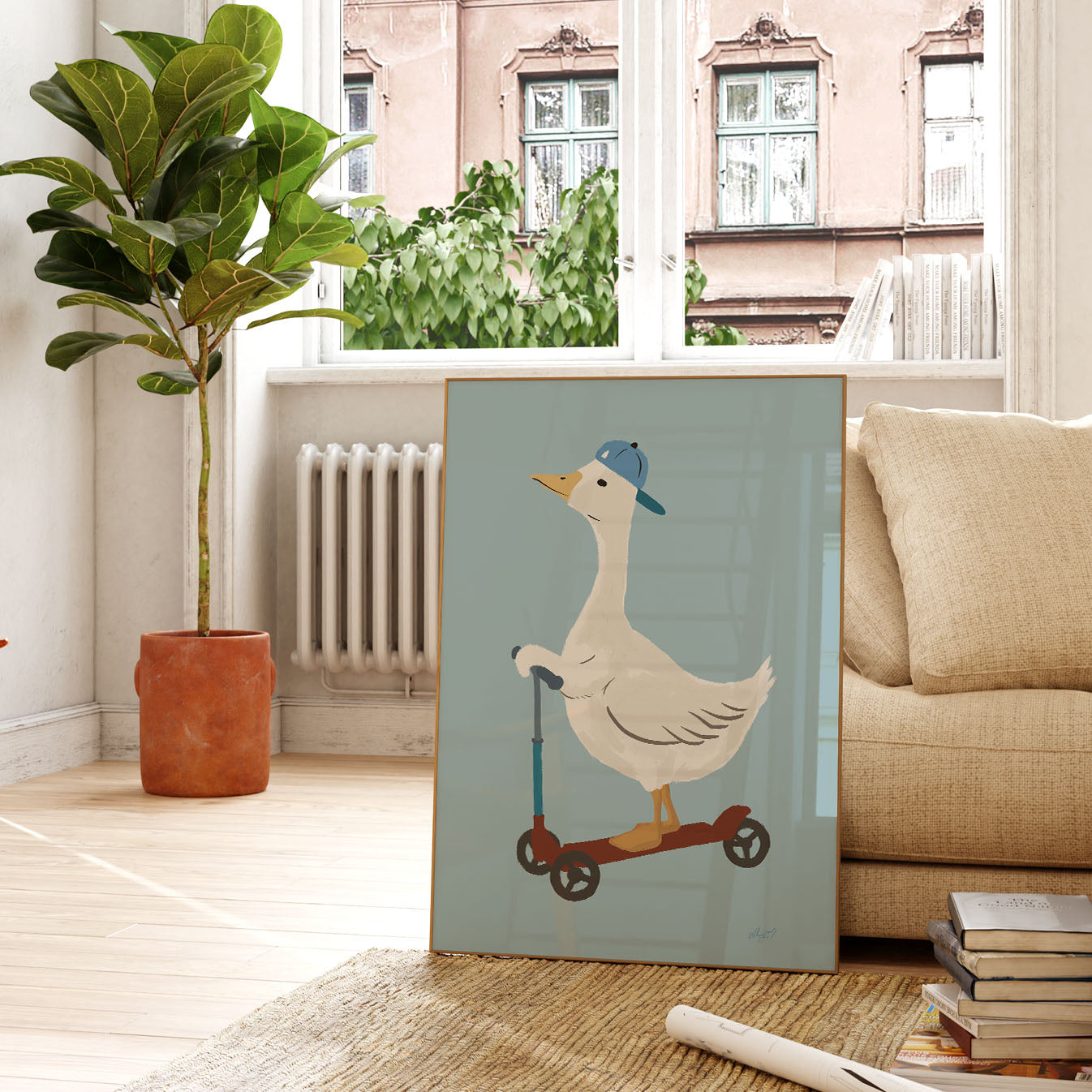 Goose Scooter Poster