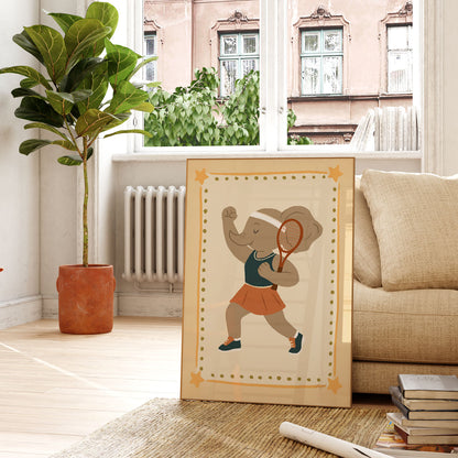 Tennis Champion Elephant Poster