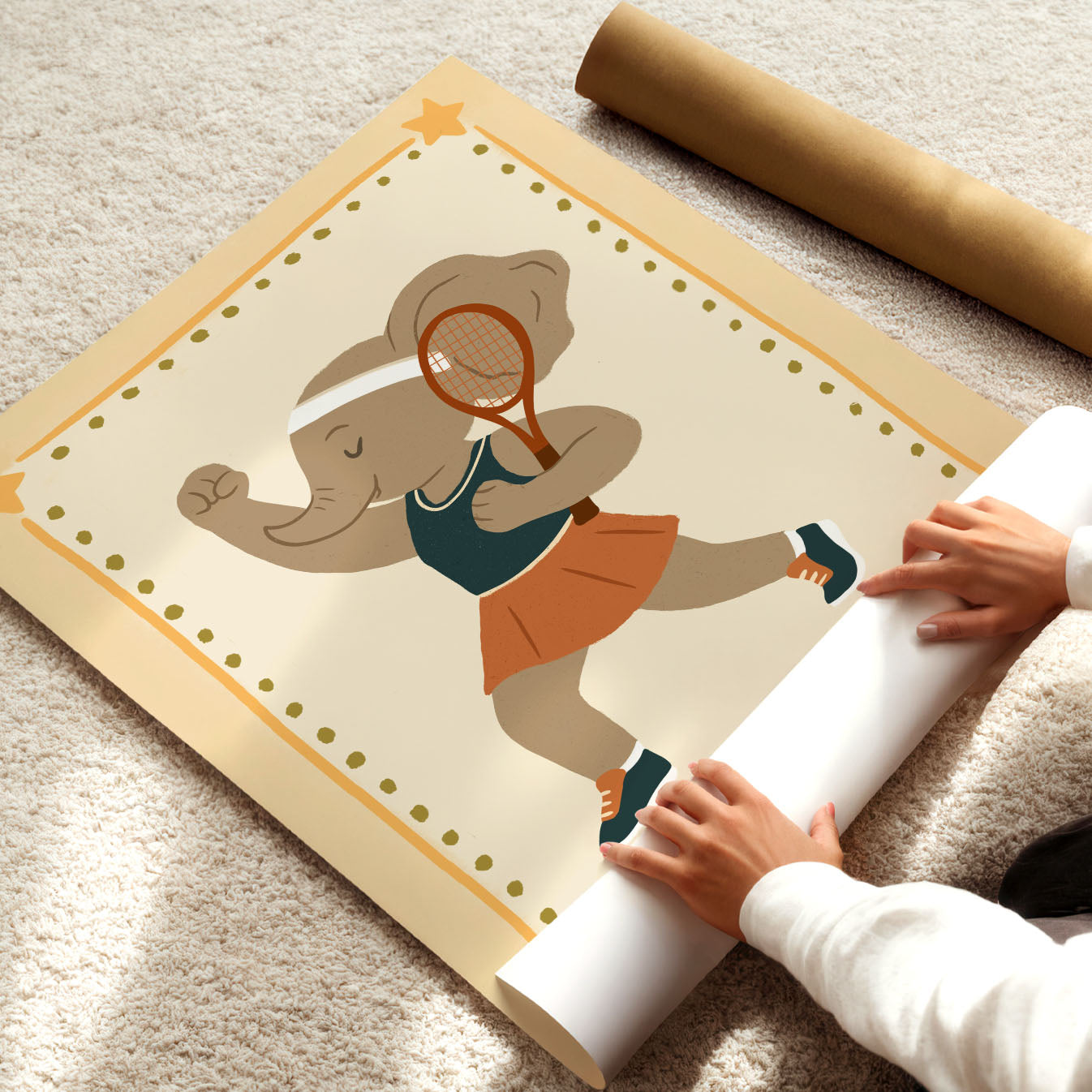Tennis Champion Elephant Poster