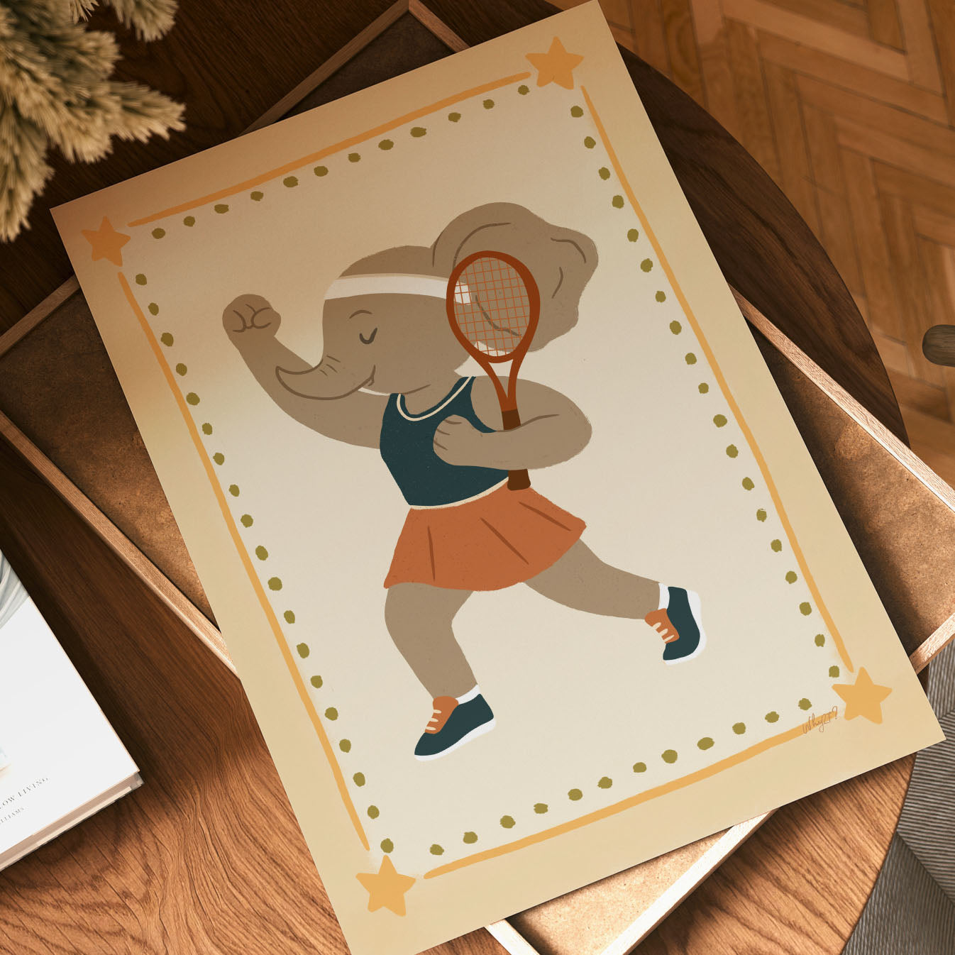 Tennis Champion Elephant Poster