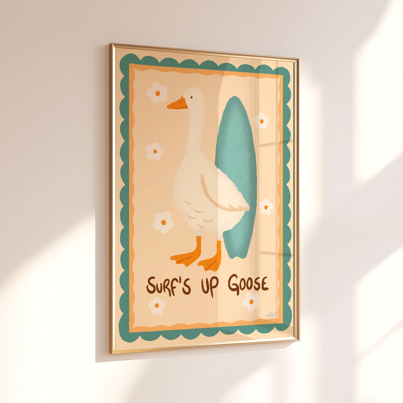 Surf's Up Goose Poster