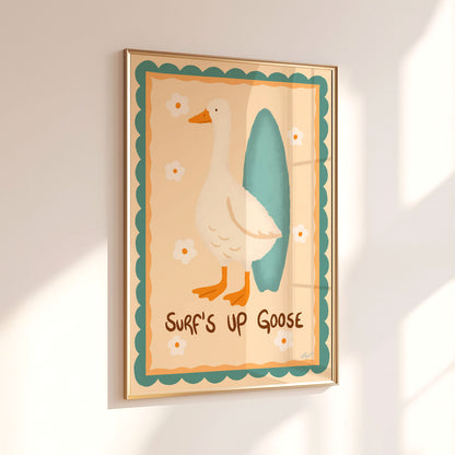 Surf's Up Goose Poster