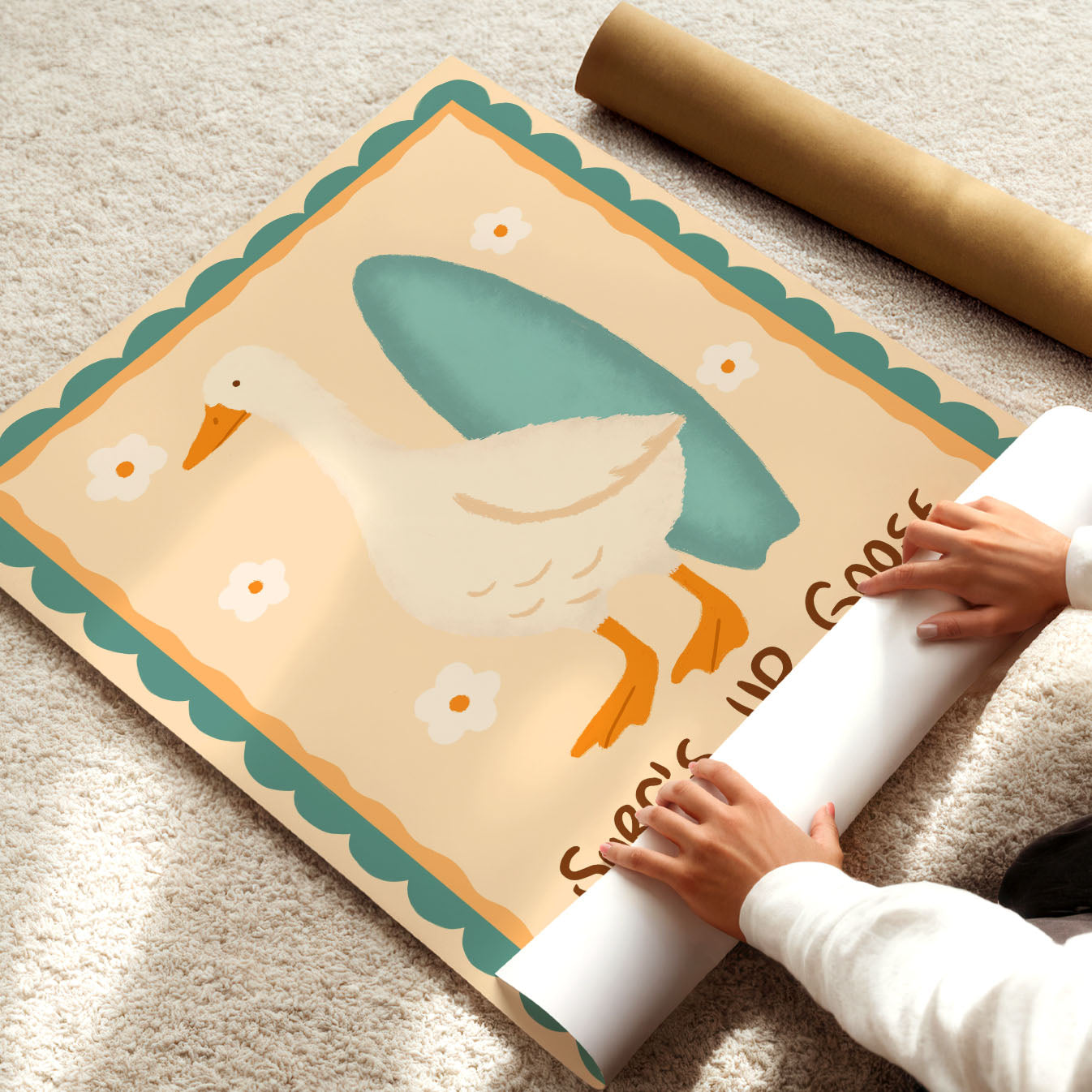 Surf's Up Goose Poster