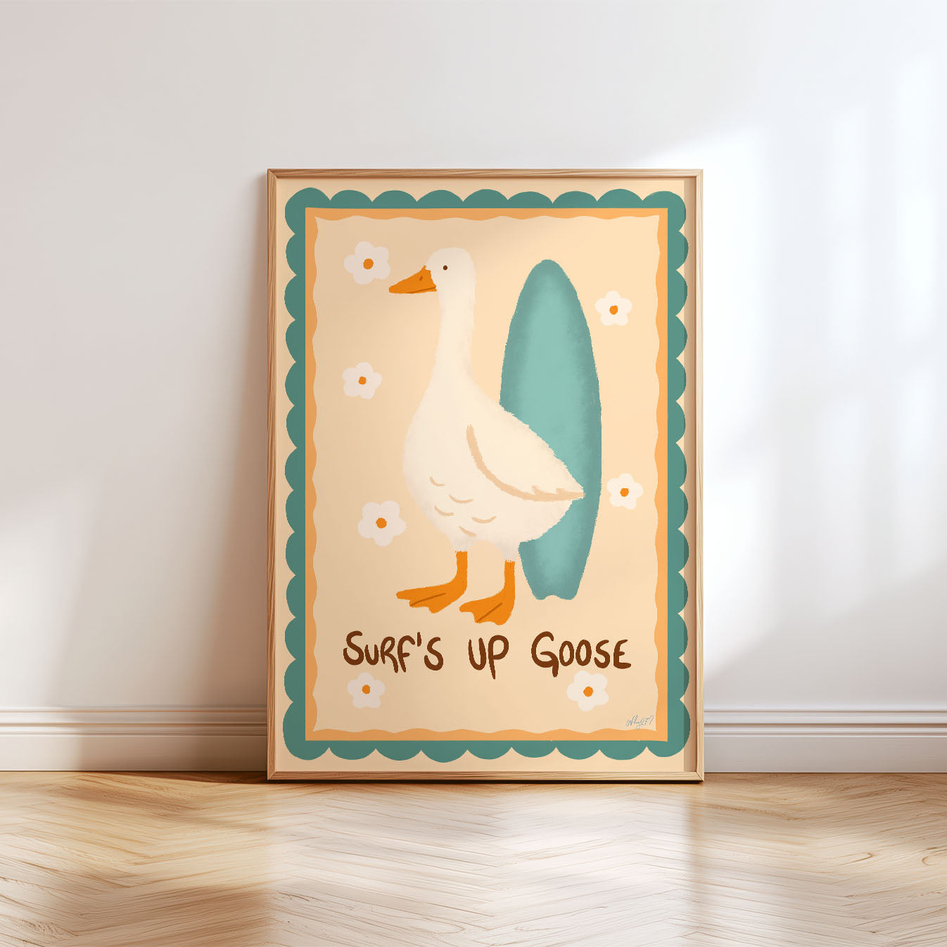 Surf's Up Goose Poster