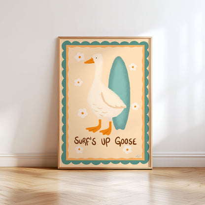 Surf's Up Goose Poster