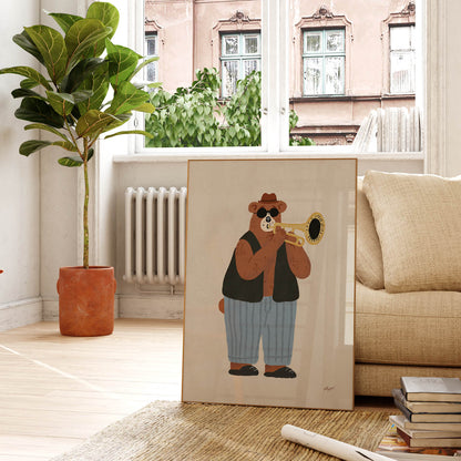 Jazz Bear Poster