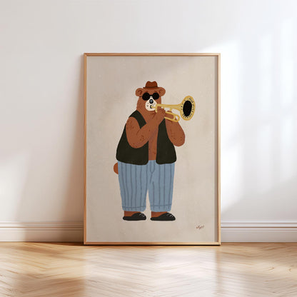 Jazz Bear Poster