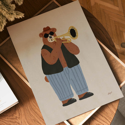 Jazz Bear Poster
