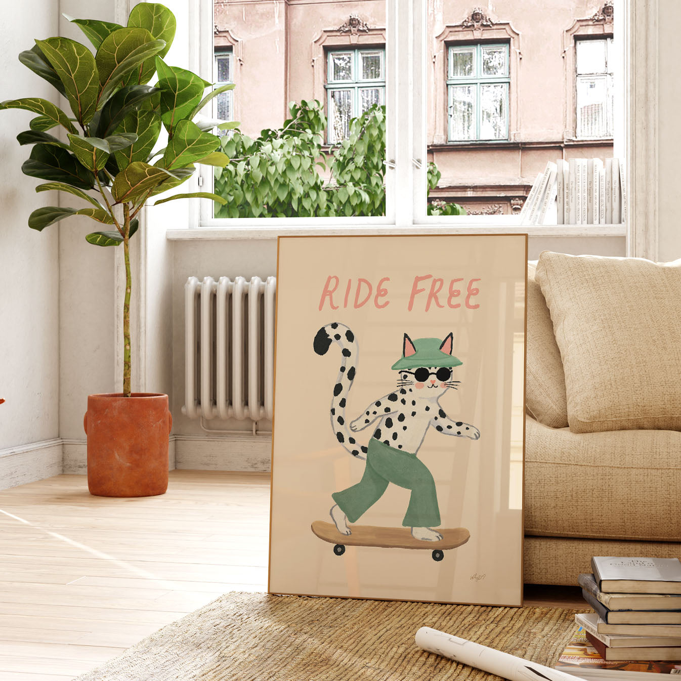 Ride Free Cat Poster