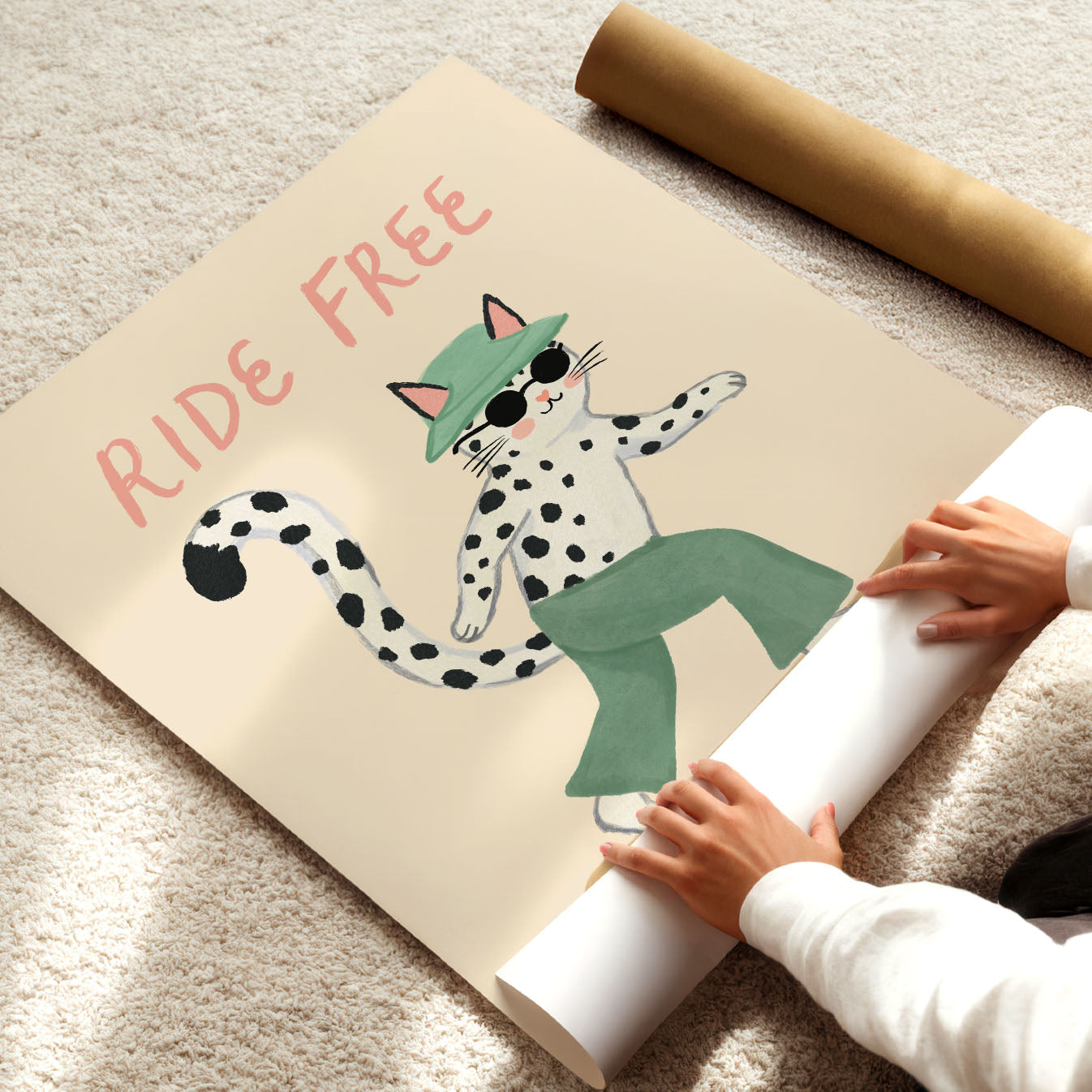 Ride Free Cat Poster