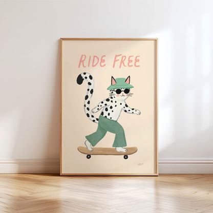 Ride Free Cat Poster