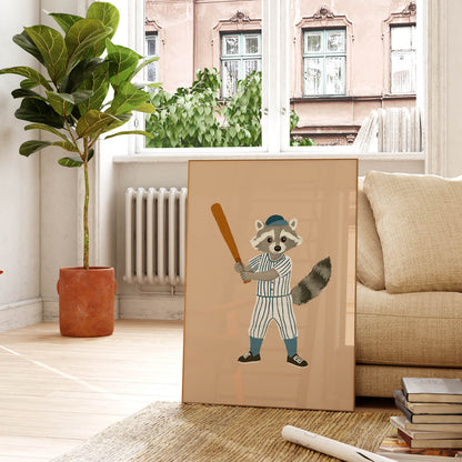 Big Hitter Raccoon Poster