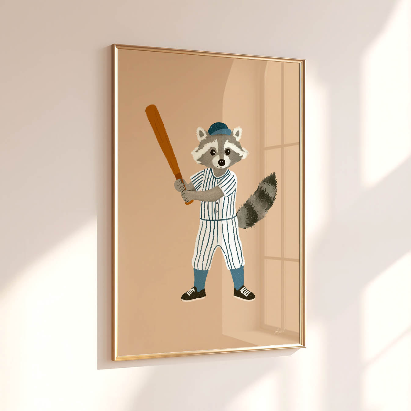 Big Hitter Raccoon Poster