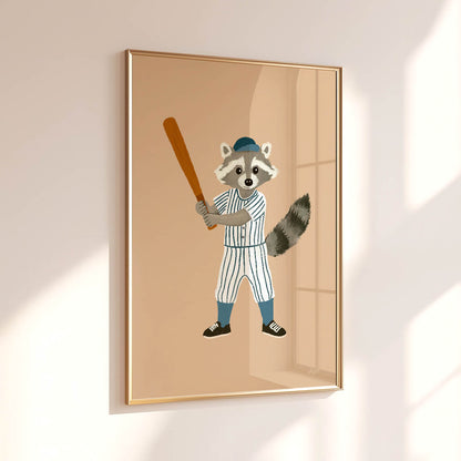Big Hitter Raccoon Poster