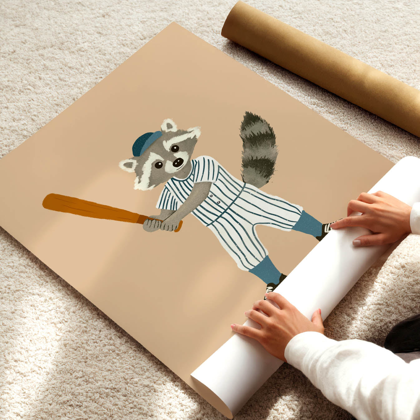 Big Hitter Raccoon Poster