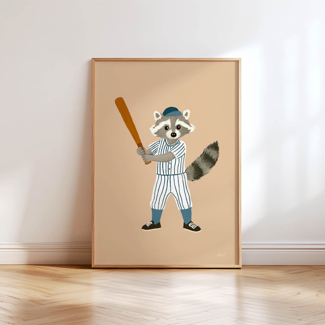 Big Hitter Raccoon Poster