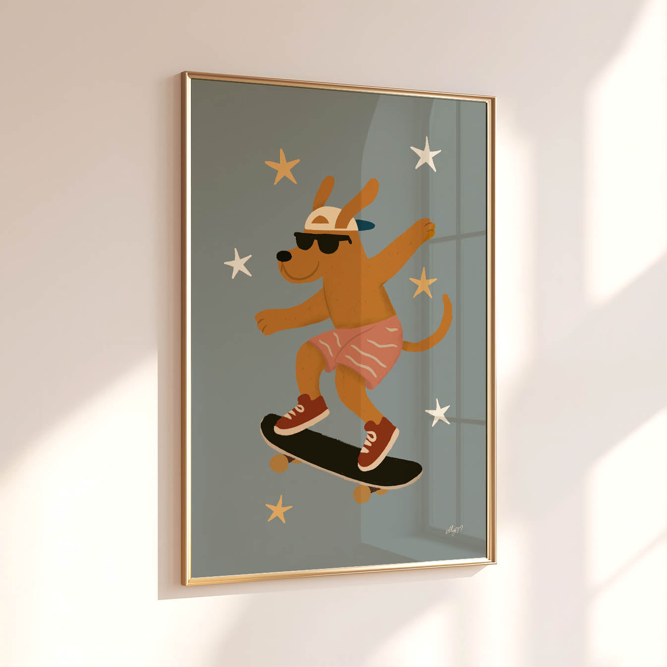 Skate Tricks Dog Poster