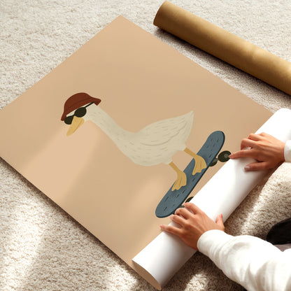 Goose Skateboarding Poster