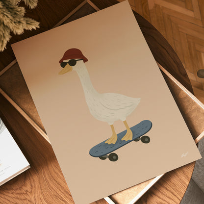 Goose Skateboarding Poster