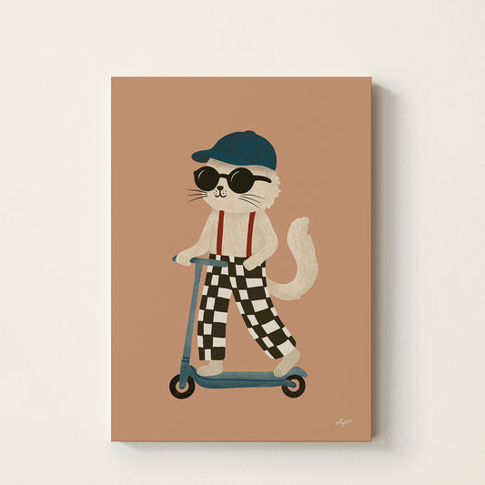 Cat on Scooter Poster