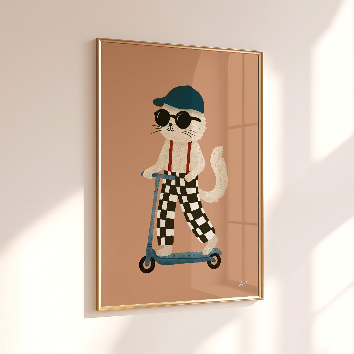 Cat on Scooter Poster