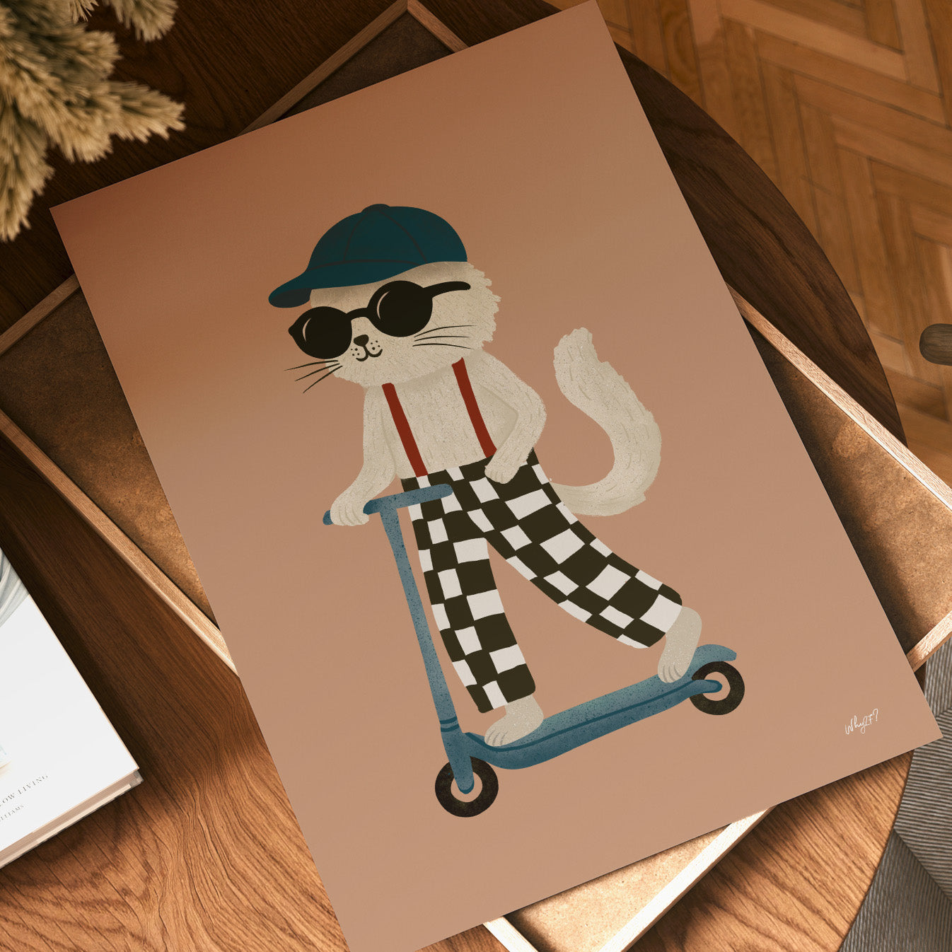 Cat on Scooter Poster
