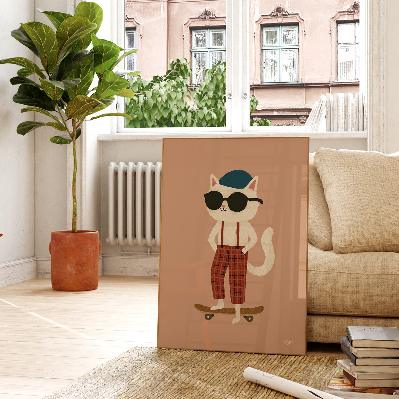 Cool Cat Skater Poster