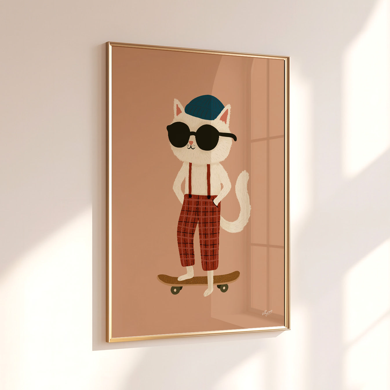 Cool Cat Skater Poster