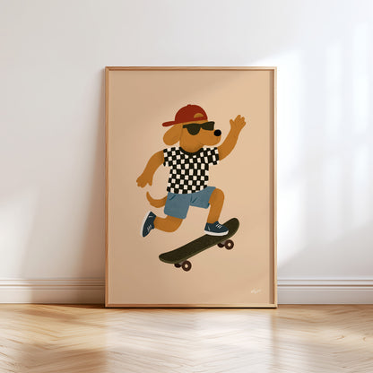 Cool Dog Skater Poster