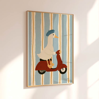 Vintage Scooter Goose Poster