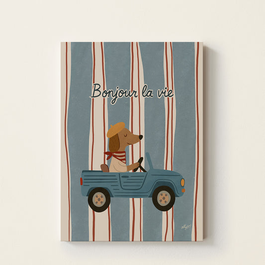 Bonjour la Vie Dog Poster