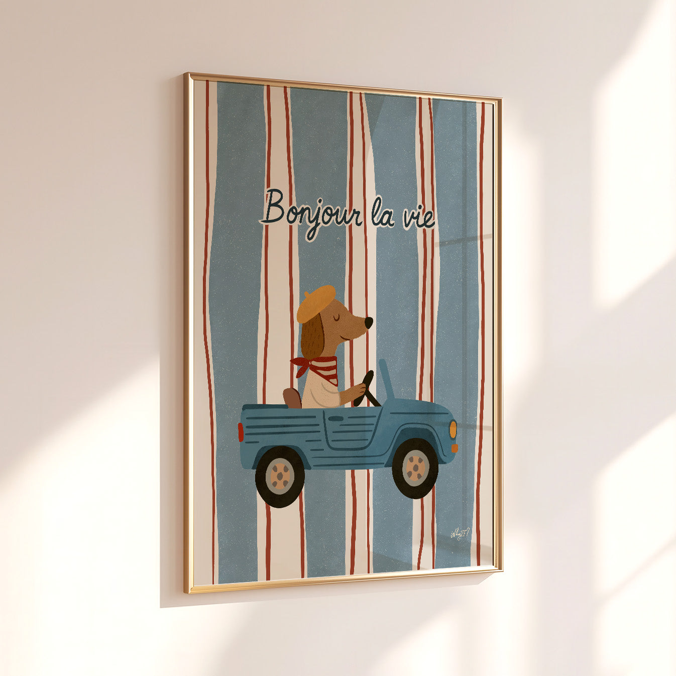 Bonjour la Vie Dog Poster