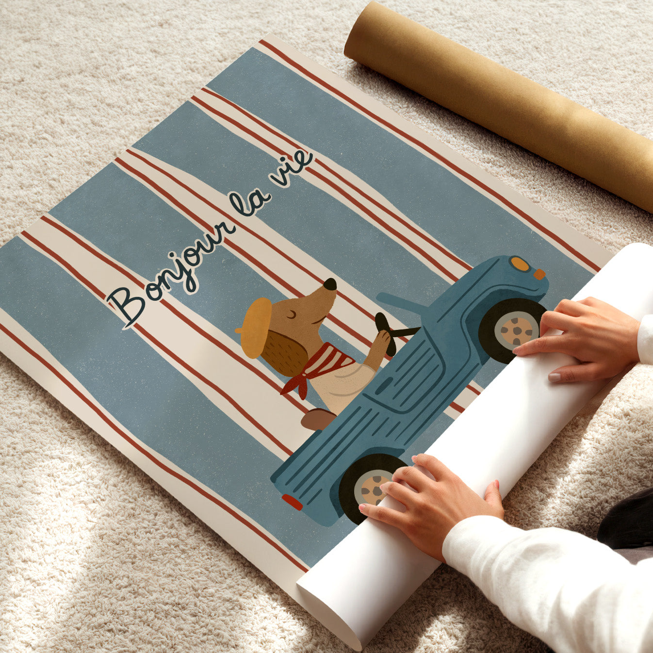 Bonjour la Vie Dog Poster